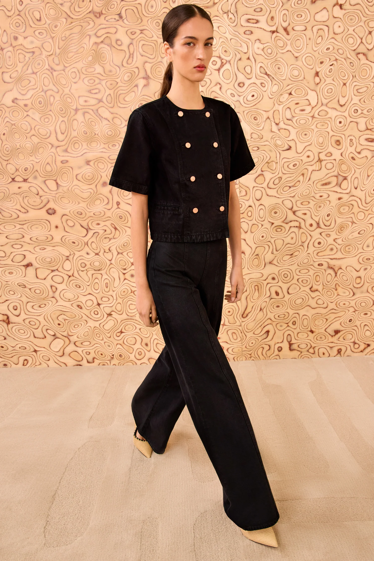 The Serge Short Sleeve Jacket - Noir - Image 4