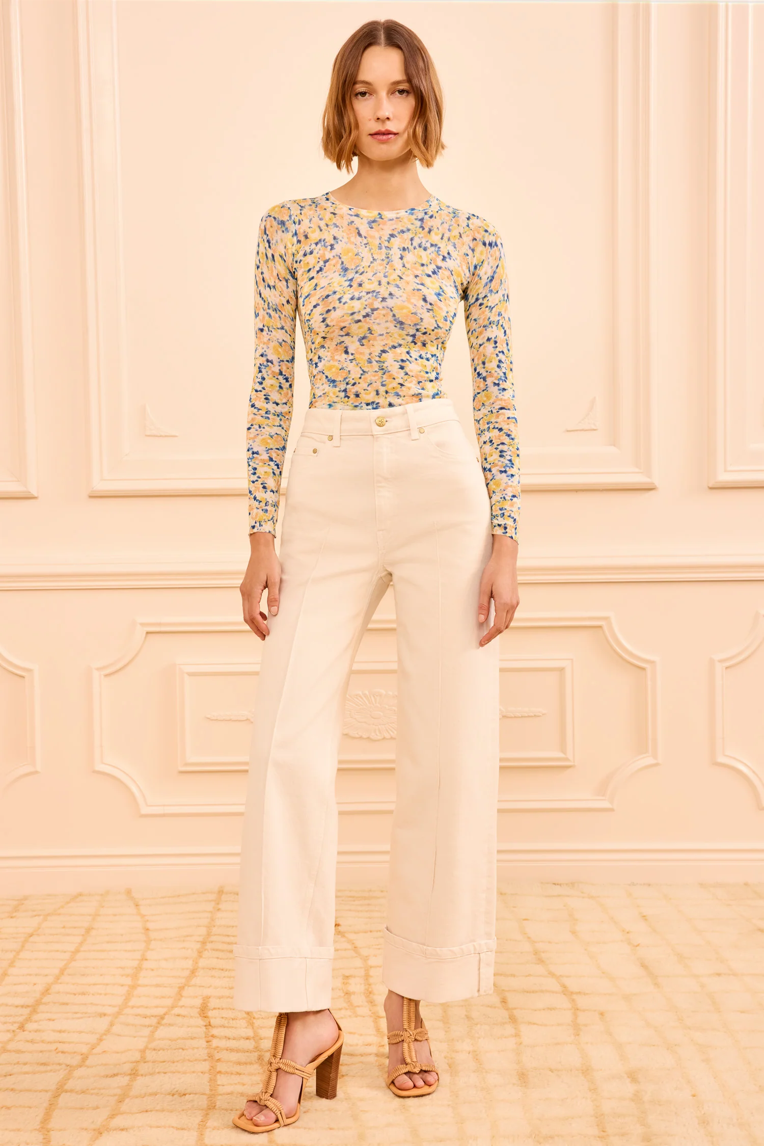 The Genevieve Stretch Pintuck Jean - Cowrie - Image 2