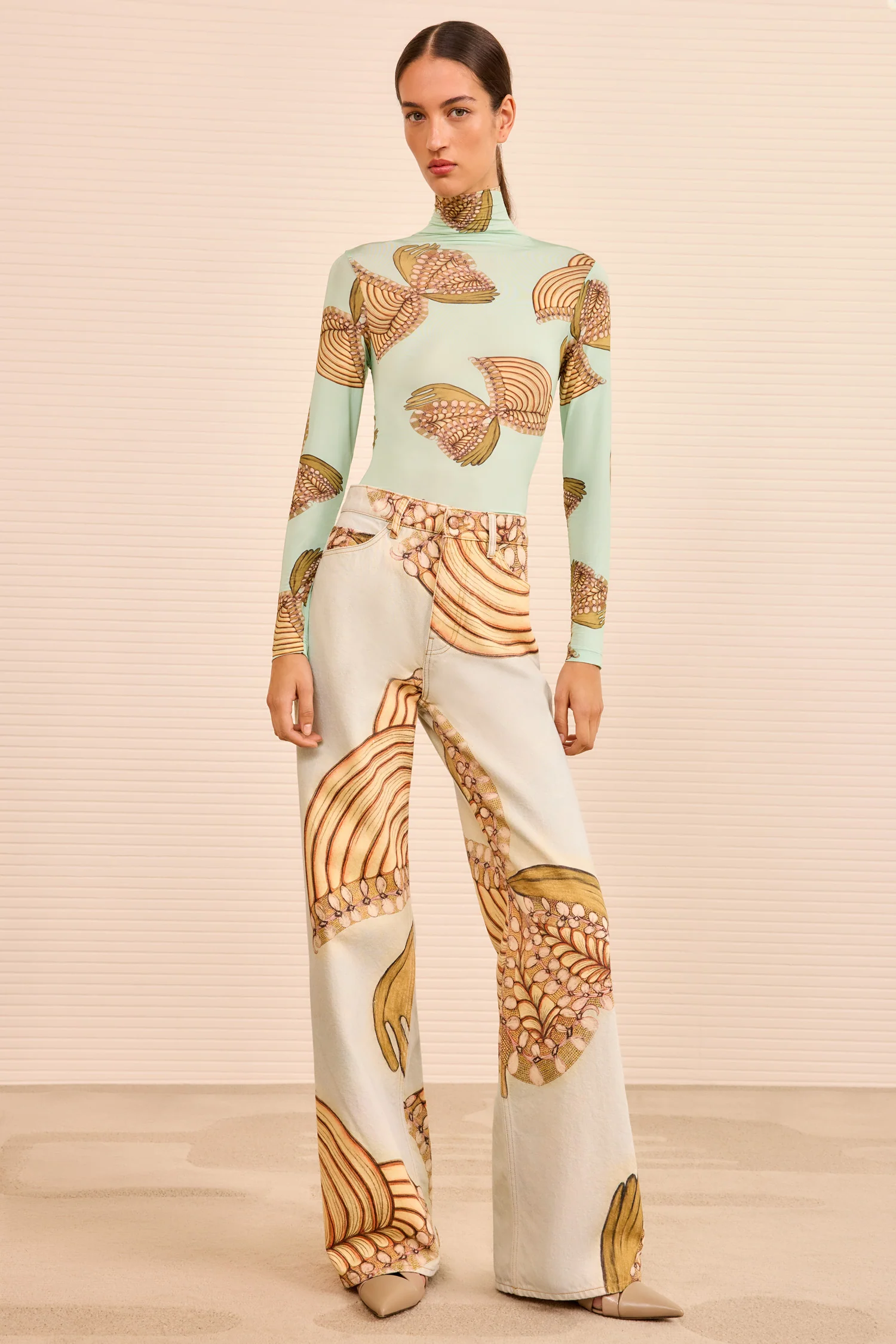The Willow Wide Leg Jean - Water Blossoms