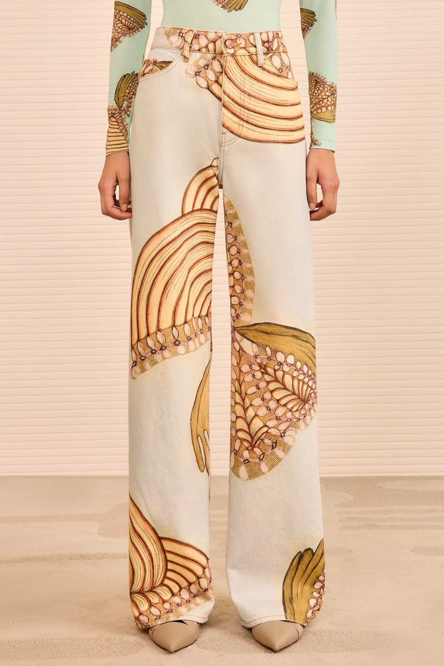 The Willow Wide Leg Jean - Water Blossoms - Image 3