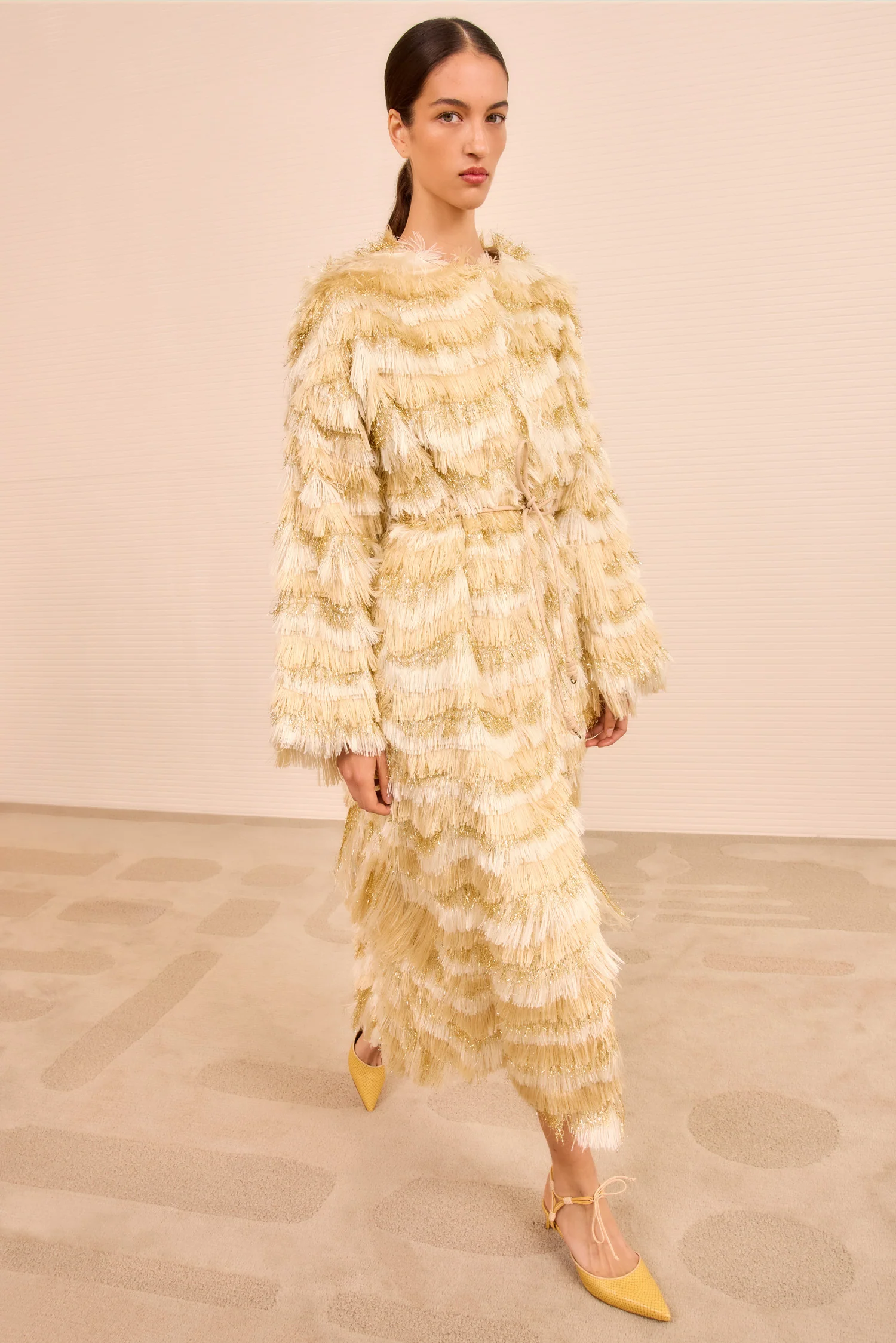 Theo Fringe Coat - Dune