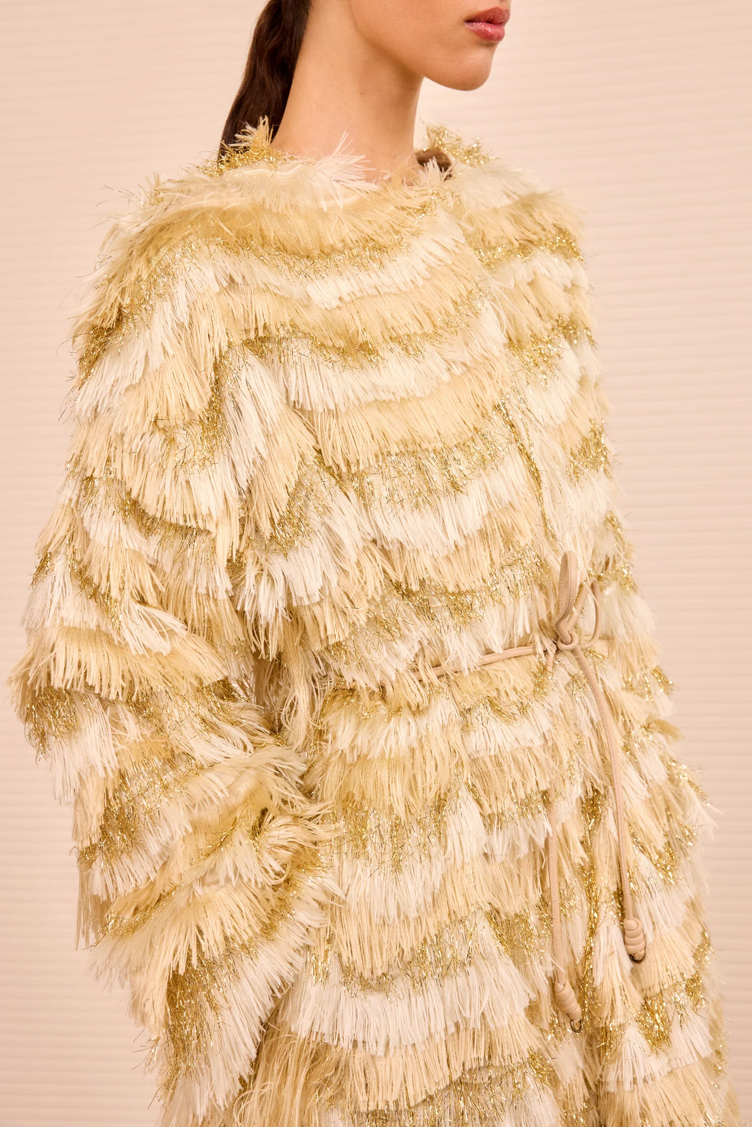 Theo Fringe Coat - Dune - Image 2