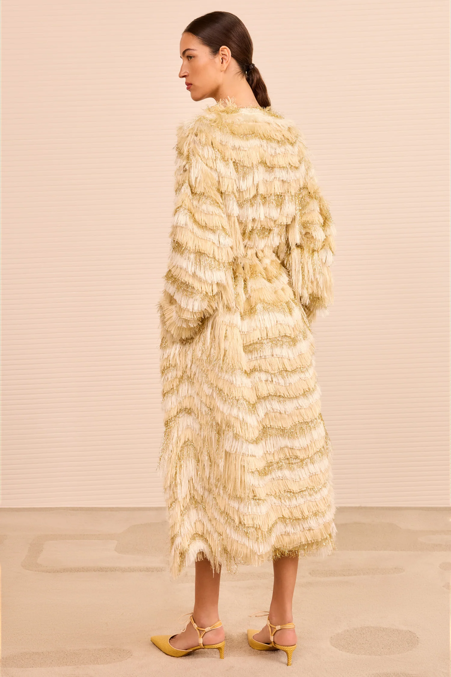 Theo Fringe Coat - Dune - Image 5