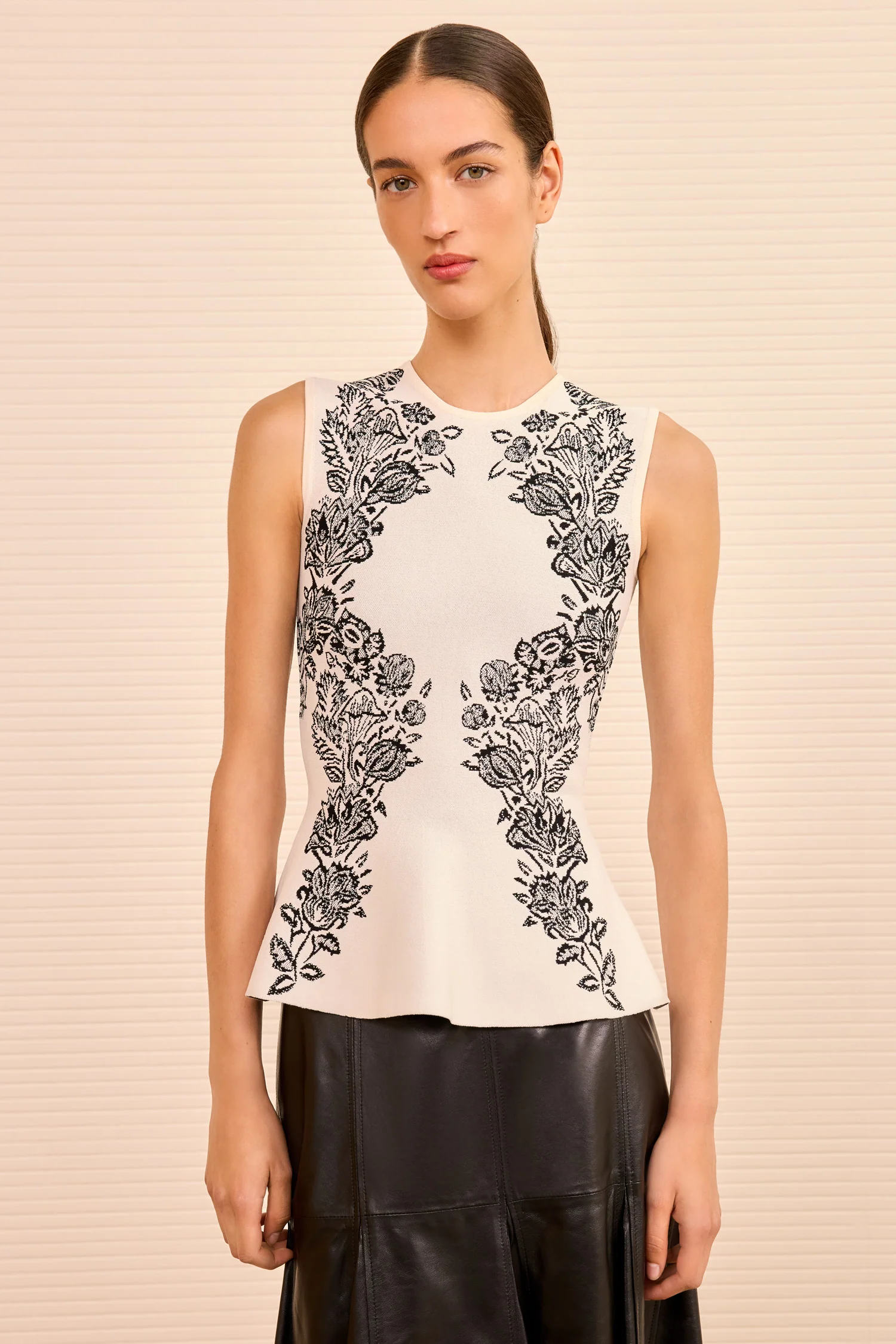 Vanna Jacquard Tank - Ivory - Image 4