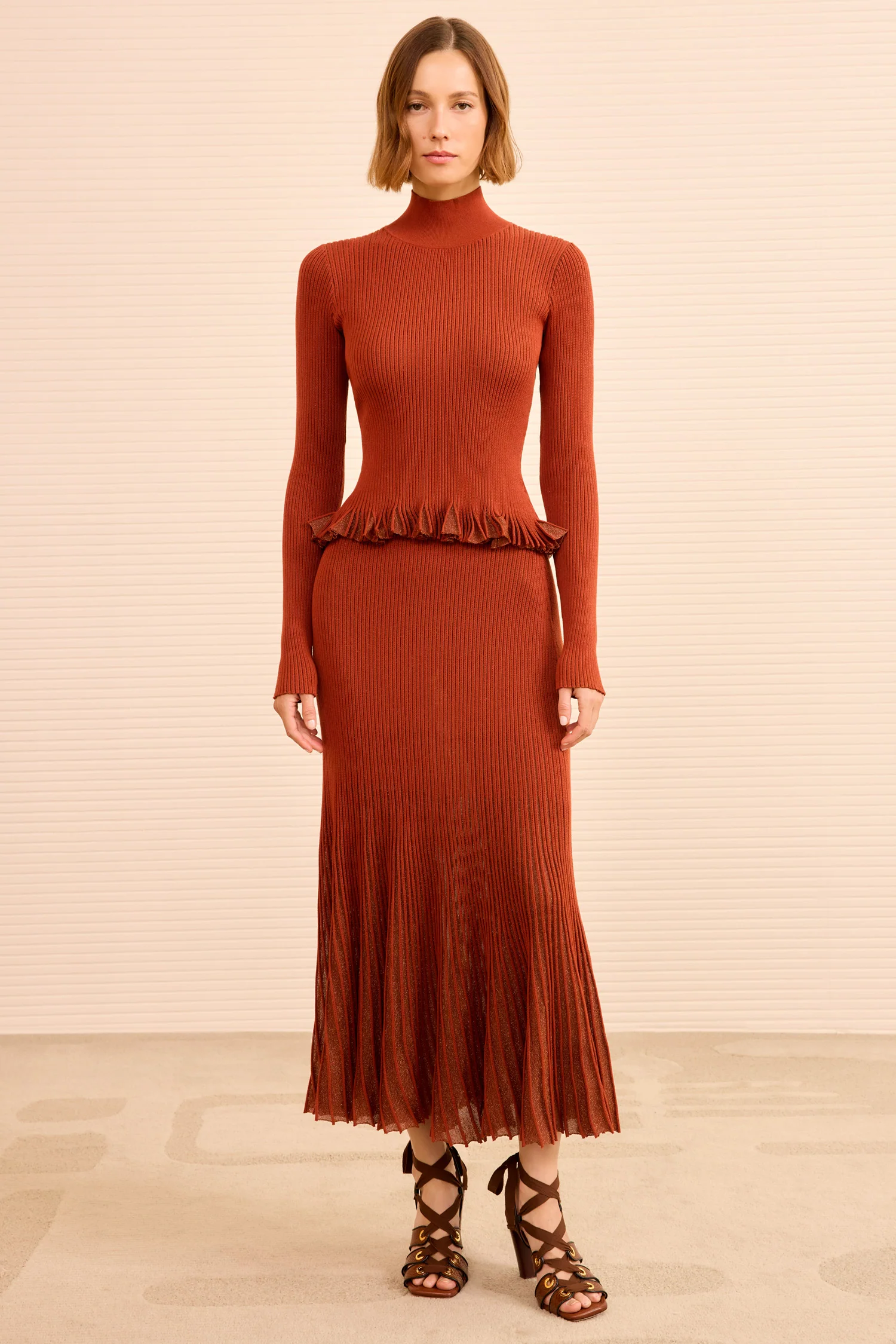 Vera Midi Skirt - Copper - Image 3