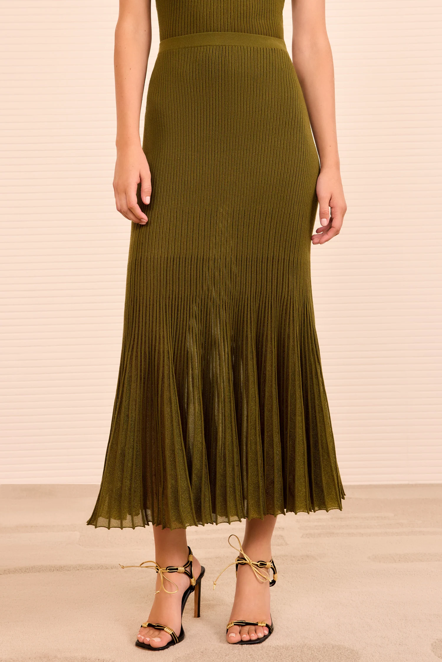 Vera Midi Skirt - Olive - Image 2