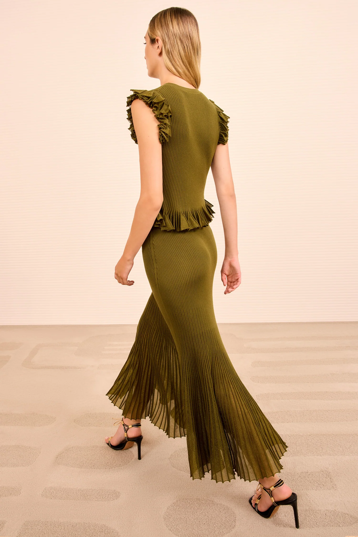 Vera Midi Skirt - Olive - Image 6