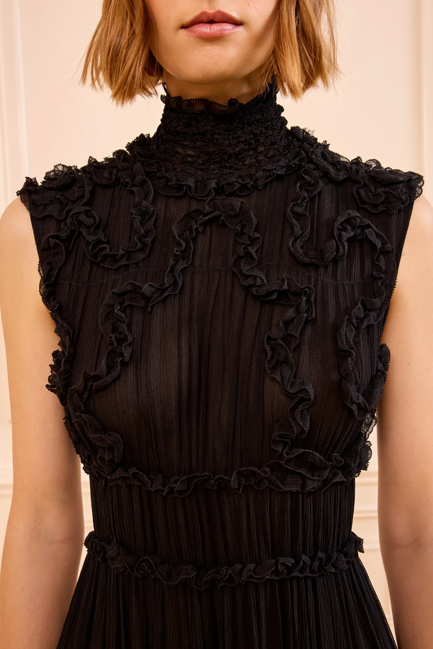 Verona Silk Smocked Gown - Noir - Image 2