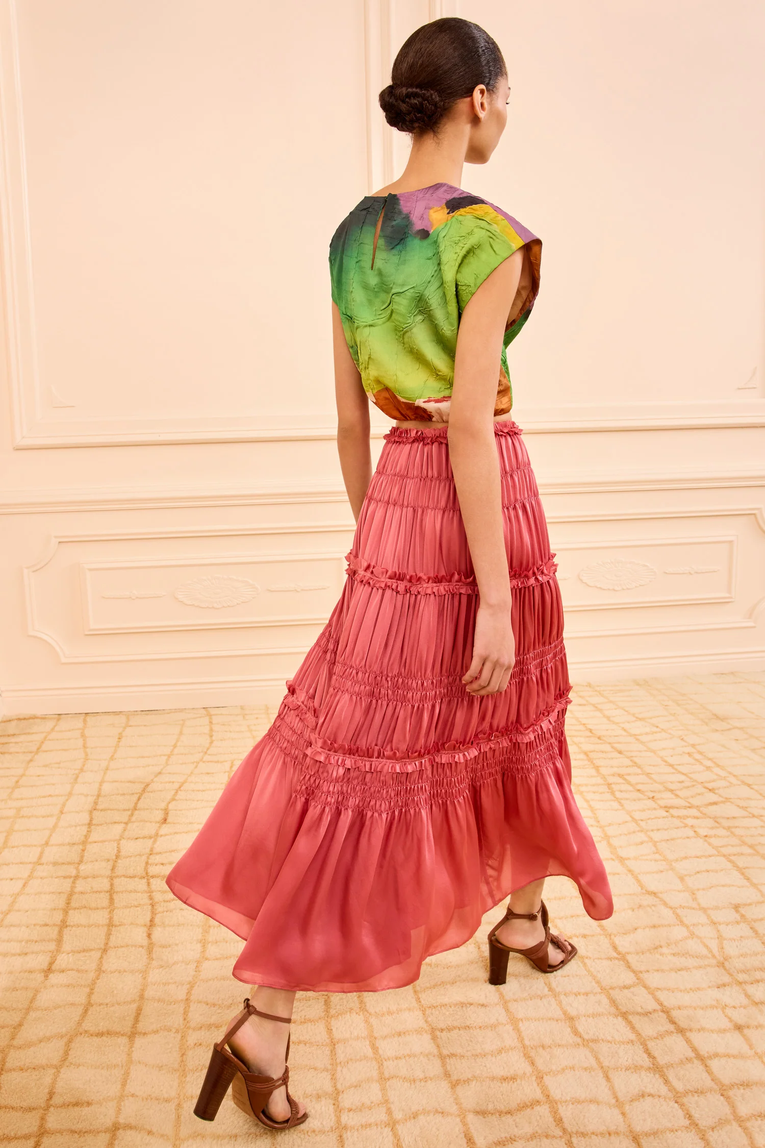 Virginie Silk Skirt - Rosewood - Image 4